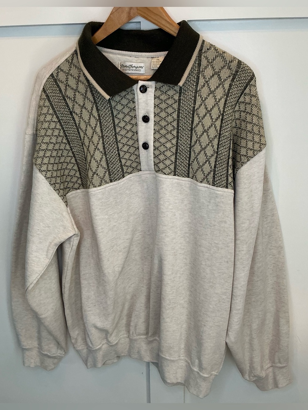 Vintage Norm Thompson XXL Grandpa Core Geometric Knit Pullover
